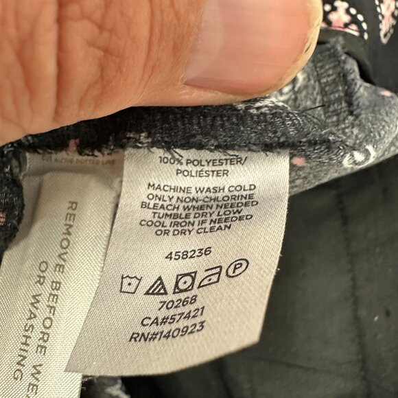 LOFT Womens Black & Pink Patterned Wide-Leg Pants Size 6 - Picture 6 of 6